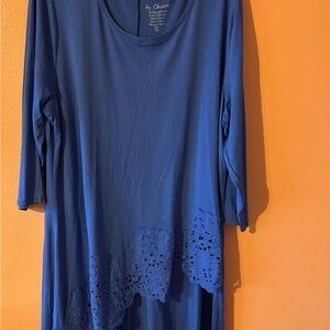 Chico's Royal Blue Tunic with Lace Hem